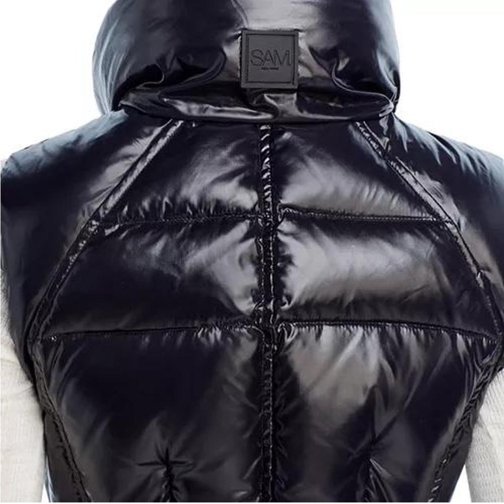 SAM Glossy Black Quilted Vest